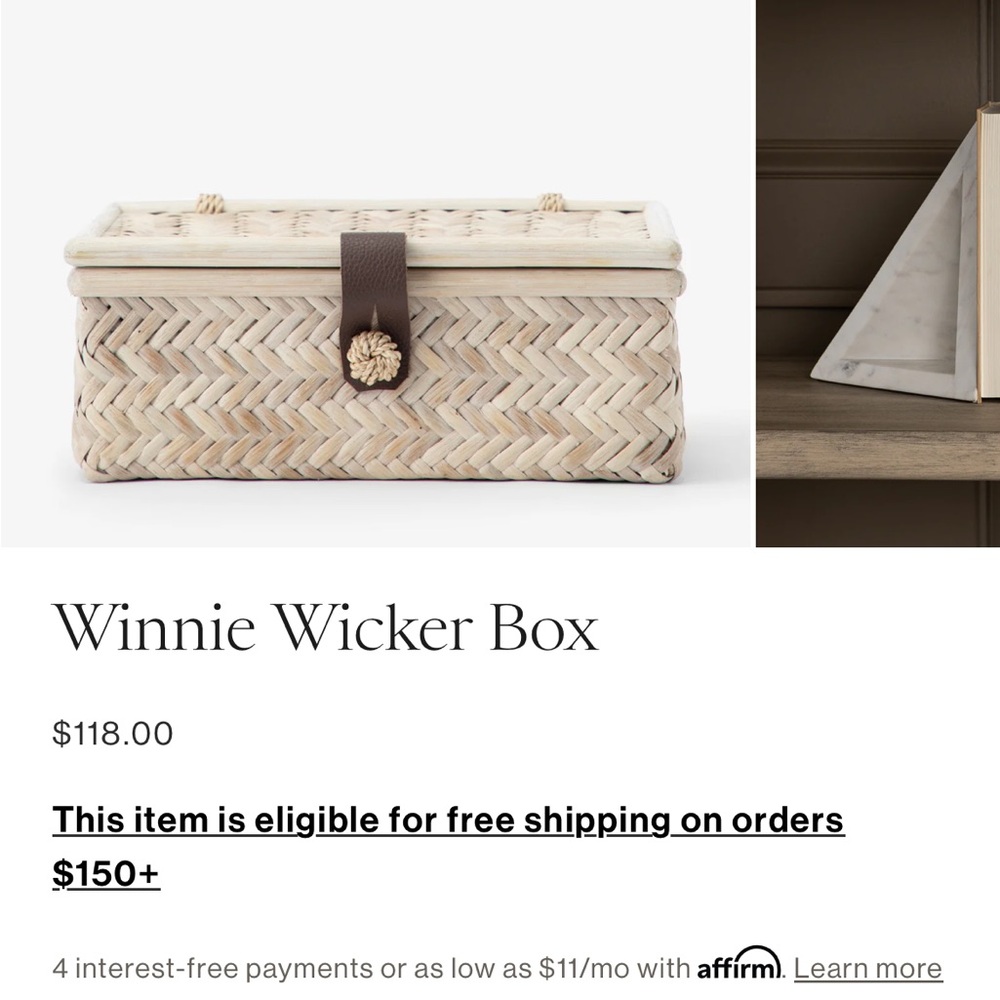 Winnie Wicker Box from McGee and Co